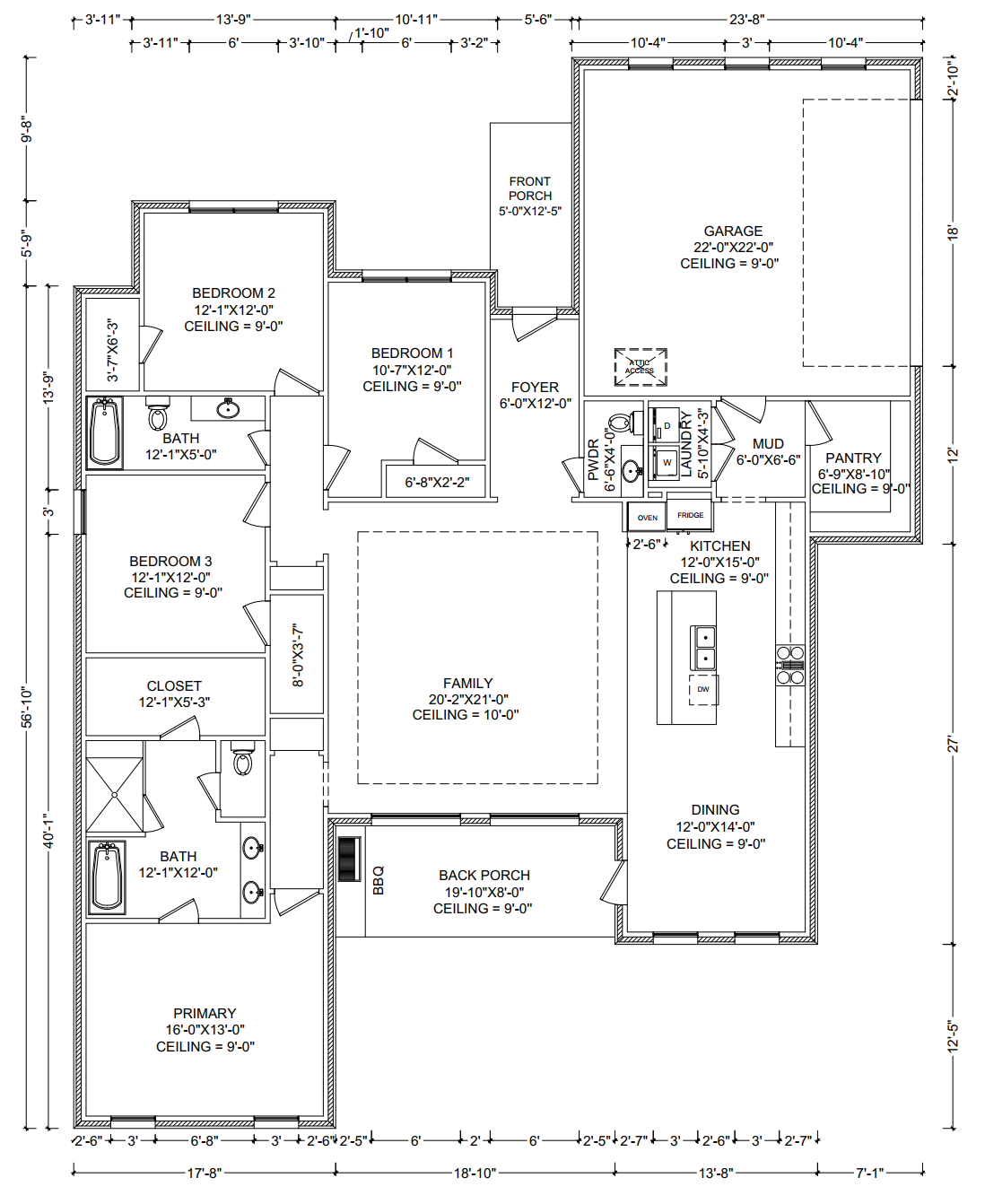 Floor Plan for 4004 Enclave Drive, Longview, Texas